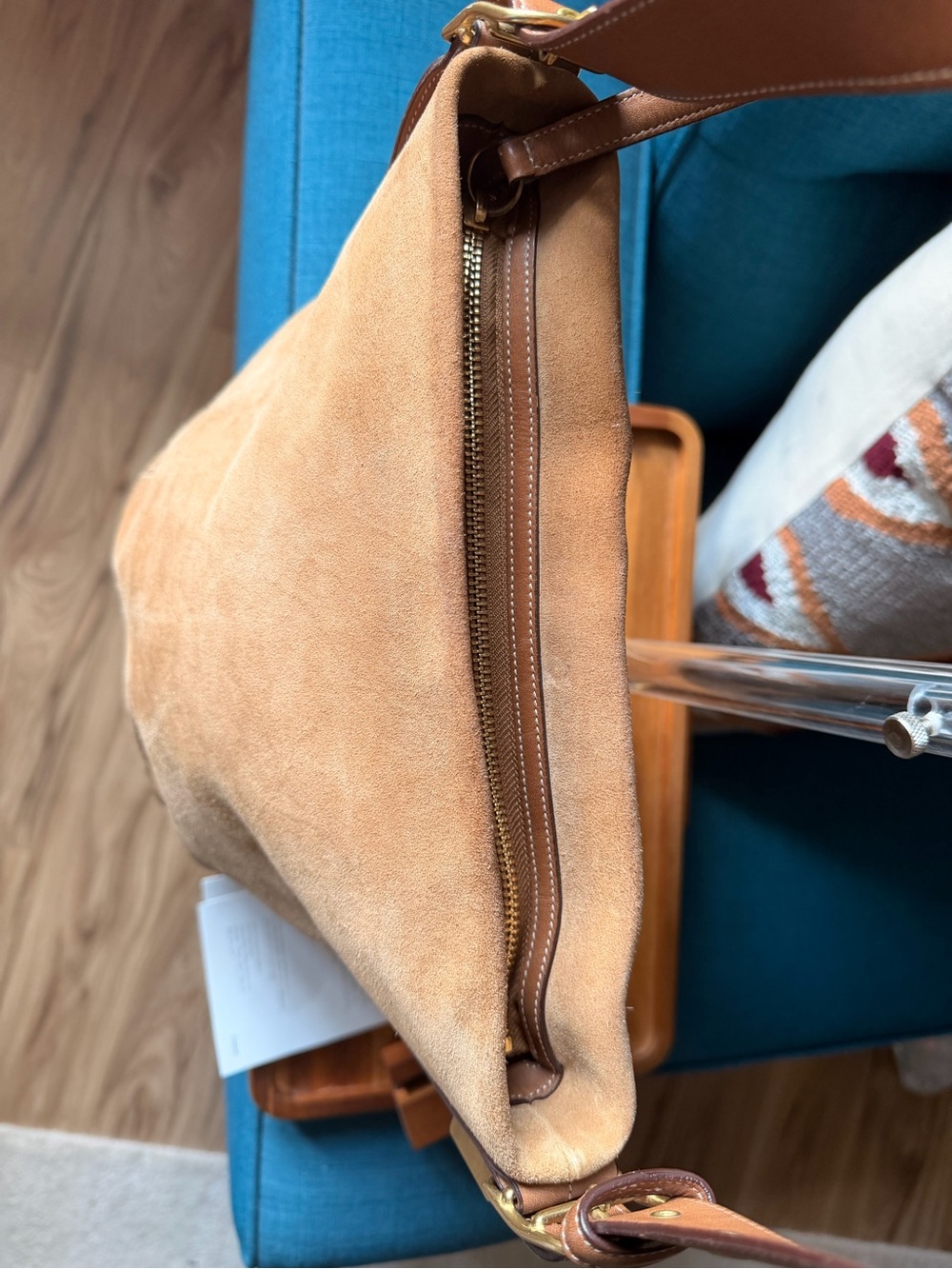 Coach Legacy Suede Bucket Bag 9187 Medium Size Rare Vintage Light Tan Purse COA - Picture 6 of 15